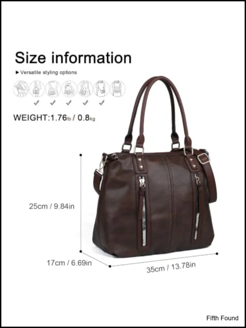 Large Hobo Satchel Purse Vegan Leather Shoulder Bag Crossbody